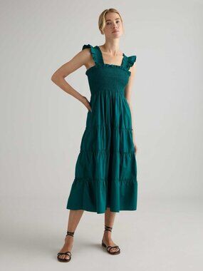 washable stretch silk tank midi dress Quince